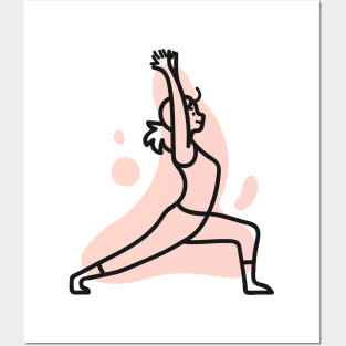 Warrior Pose Cute Yoga Sticker Posters and Art